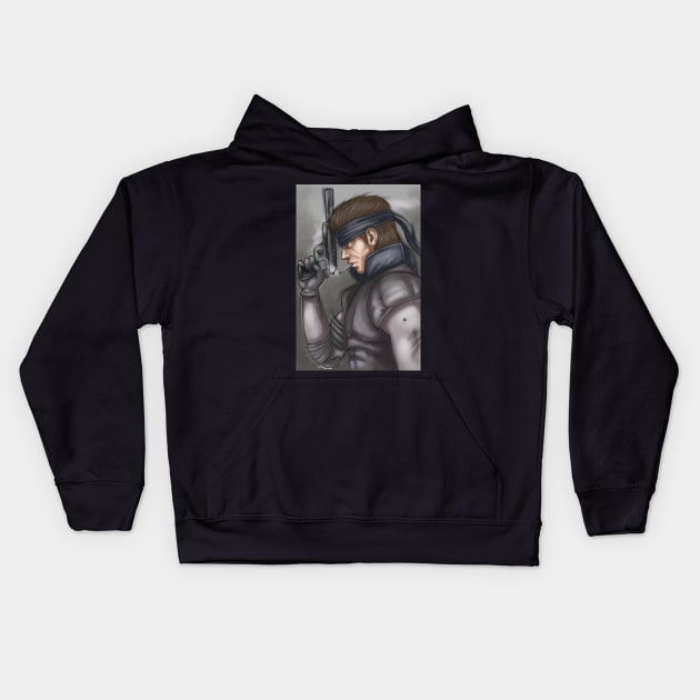 Metal Gear Solid Snake Kids Hoodie by ekkimu